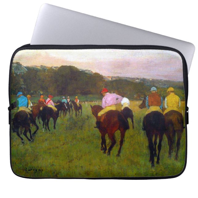 Edgar Degas Race Pferde in Longchamp Laptopschutzhülle (Vorderseite)