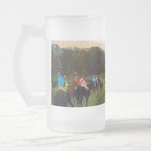Edgar Degas Race Pferde in Longchamp Mattglas Bierglas