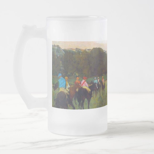 Edgar Degas Race Pferde in Longchamp Mattglas Bierglas (Links)