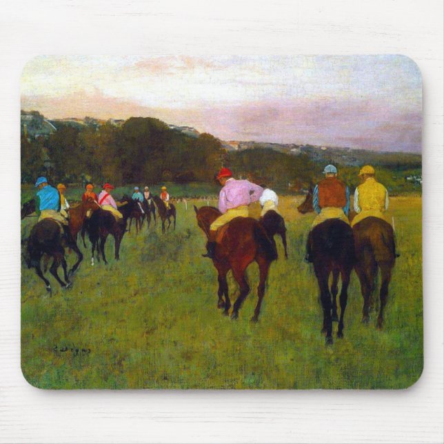 Edgar Degas Race Pferde in Longchamp Mousepad (Vorne)