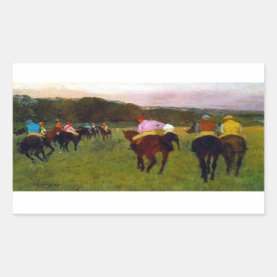 Edgar Degas Race Pferde in Longchamp Rechteckiger Aufkleber