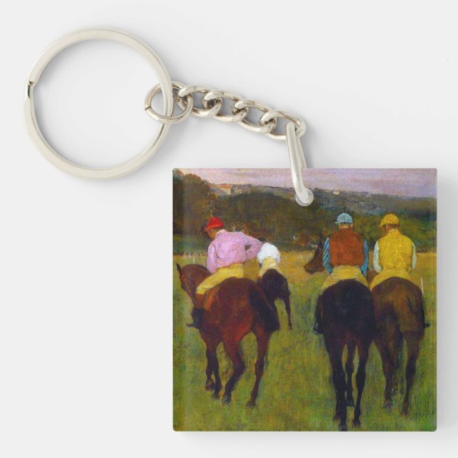 Edgar Degas Race Pferde in Longchamp Schlüsselanhänger (Vorderseite)