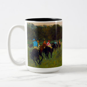 Edgar Degas Race Pferde in Longchamp Zweifarbige Tasse