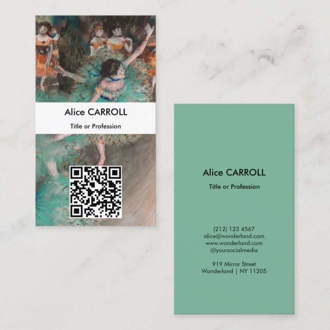 Edgar Degas - Schwankende Tänzerin - QR Code Visitenkarte (Vorne/Hinten)