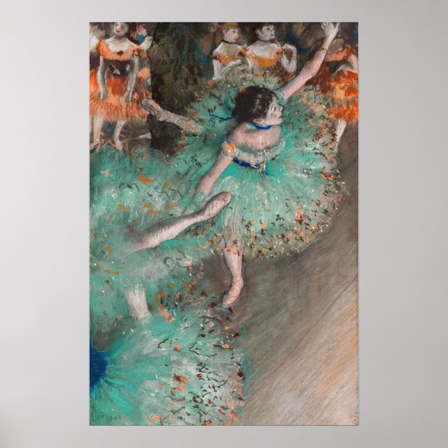 Edgar Degas - Schwuchender Tänzer / Tänzer in Grün Poster (Vorne)