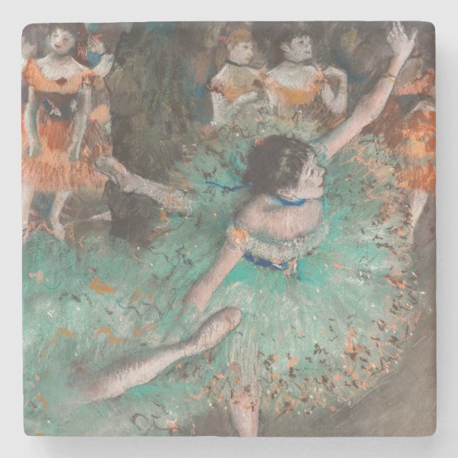 Edgar Degas - Schwuchender Tänzer / Tänzer in Grün Steinuntersetzer (Vorderseite)