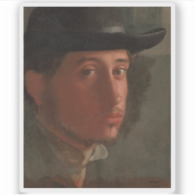 Edgar Degas - Selbstportrait Aufkleber (Vorderseite)