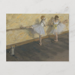 Edgar Degas Tänzer, die an der Barre üben Postkarte