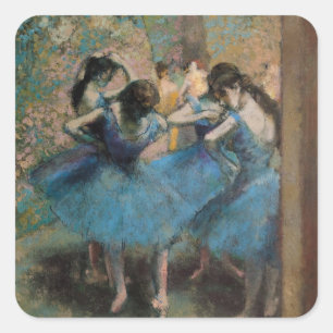 Edgar Degas Tänzer in blau, 1890 Quadratischer Aufkleber
