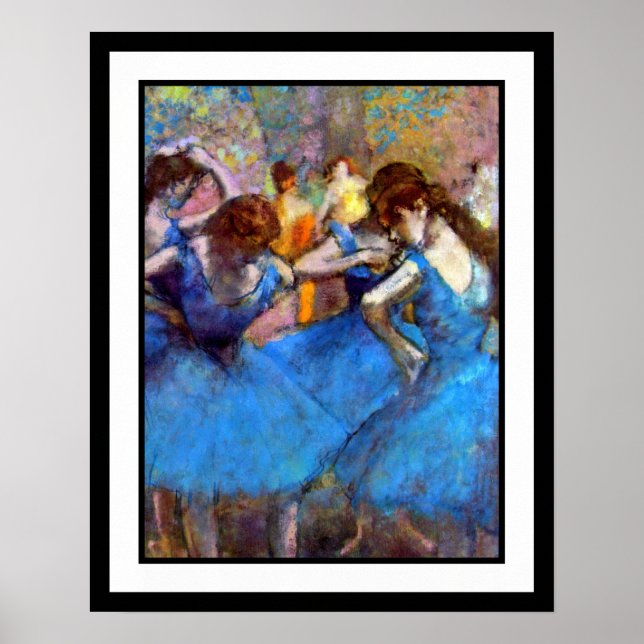 Edgar Degas - Tänzer in Blau - Balletttanz Lover Poster (Vorne)