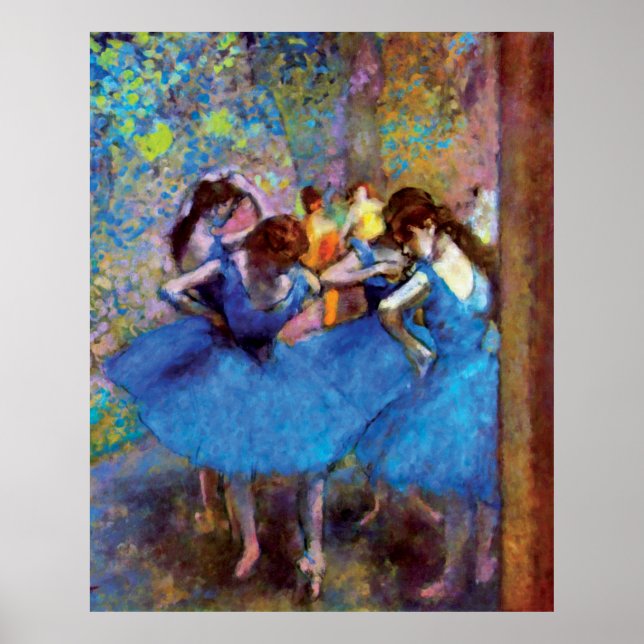 Edgar Degas - Tänzer in Blau - Balletttanz Lover Poster (Vorne)