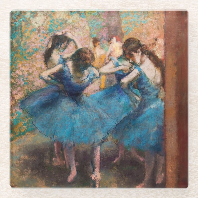 Edgar Degas - Tänzer in Blau Glasuntersetzer (Vorderseite)