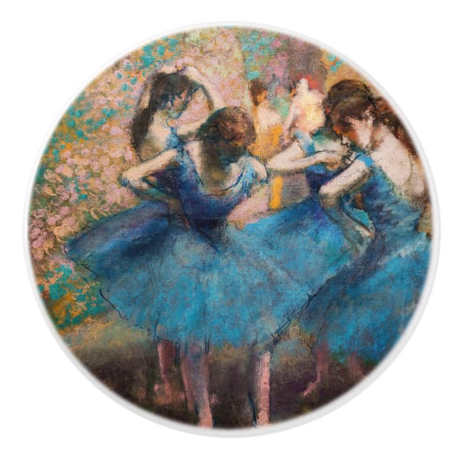 Edgar Degas - Tänzer in Blau Keramikknauf (Vorderseite)