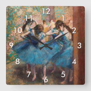 Edgar Degas - Tänzer in Blau Quadratische Wanduhr