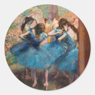 Edgar Degas - Tänzer in Blau Runder Aufkleber