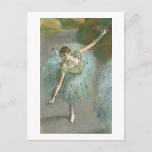 Edgar Degas | Tänzer in Grün | Neue Adresse Ankündigungspostkarte (Vorderseite)