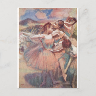 Edgar Degas - Tänzer in Landschaft 1897 Pink Girls Postkarte