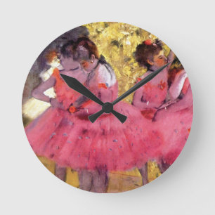 Edgar Degas - Tänzer in Rosa - Ballett-Tanz-Lover Runde Wanduhr
