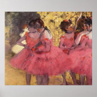 Edgar Degas - Tänzer in Rosa im Frühjahr 1884 Öl Poster