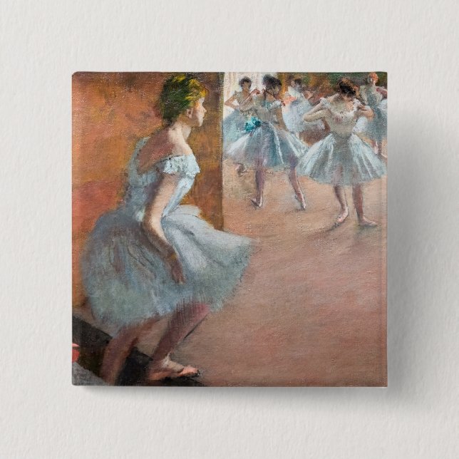Edgar Degas - Tänzer Klettern auf einer Treppe Button (Vorderseite)