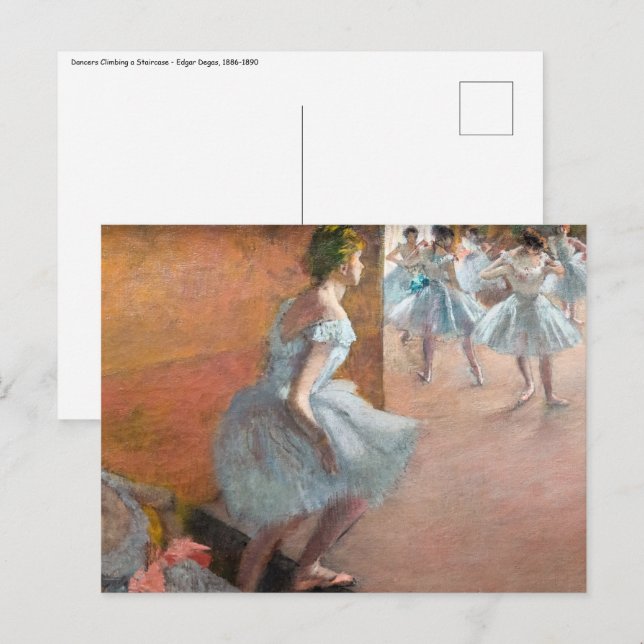 Edgar Degas - Tänzer Klettern auf einer Treppe Postkarte (Vorne/Hinten)