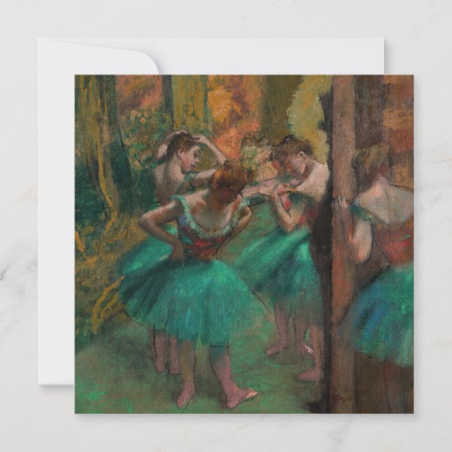 Edgar Degas - Tänzer, Rosa und Grün Dankeskarte (Vorderseite)