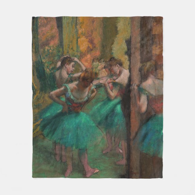 Edgar Degas - Tänzer, Rosa und Grün Fleecedecke (Vorderseite)