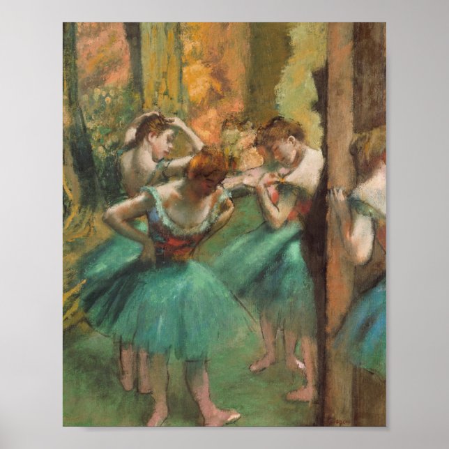 Edgar Degas - Tänzer, Rosa und Grün Poster (Vorne)