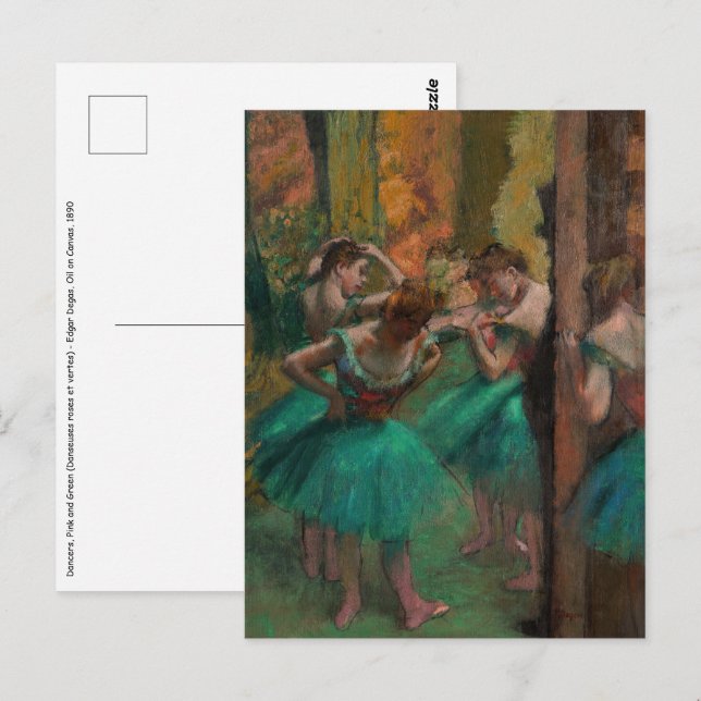 Edgar Degas - Tänzer, Rosa und Grün Postkarte (Vorne/Hinten)