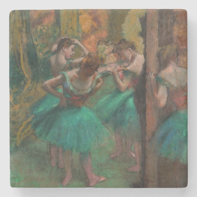 Edgar Degas - Tänzer, Rosa und Grün Steinuntersetzer (Vorderseite)