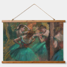 Edgar Degas - Tänzer, Rosa und Grün Wandteppich Mit Holzrahmen
