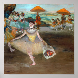 Edgar Degas - Tänzerin mit Blumenstrauß, verbeugt Poster