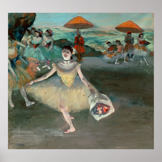 Edgar Degas | Tänzerin mit Bouquet, Beschneiden Poster (Vorne)
