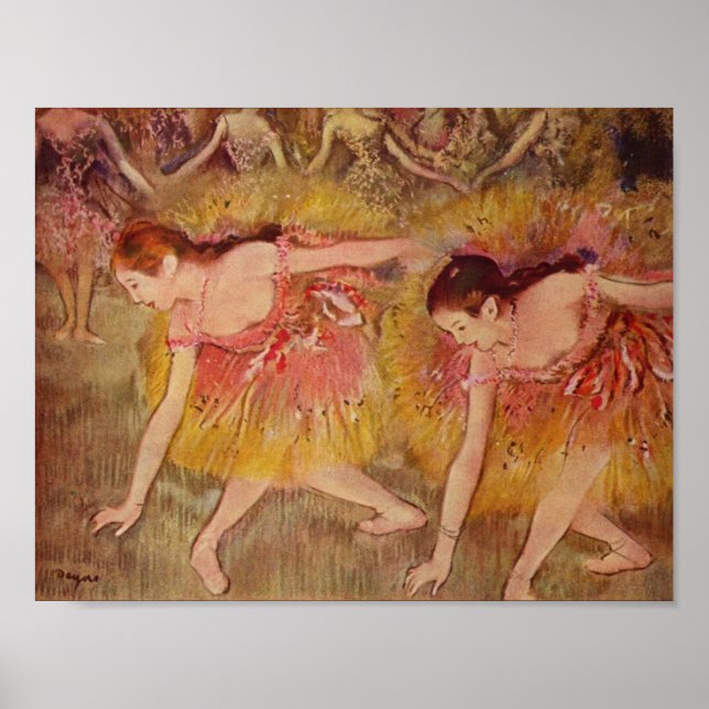 Edgar Degas Tänzerinnen beugen sich herunter Poster (Vorne)