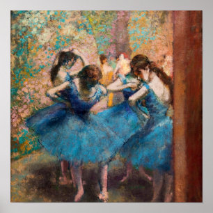 Edgar Degas - Tänzerinnen in blau Poster