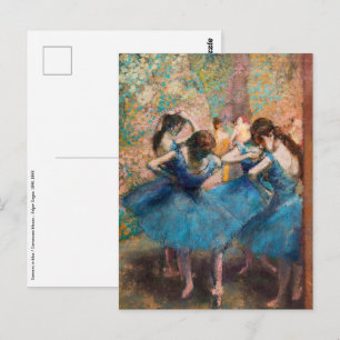 Edgar Degas - Tänzerinnen in blau Postkarte