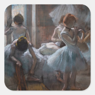 Edgar Degas - Tänzerinnen Quadratischer Aufkleber