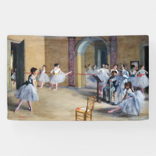 Edgar Degas - Tanzfoyer, Oper rue Le Peletier Banner