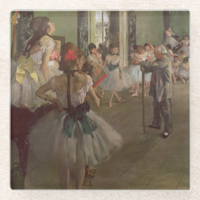 Edgar Degas| Tanzklasse, c.1873-76 Glasuntersetzer (Vorderseite)