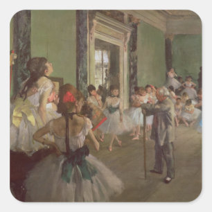 Edgar Degas Tanzklasse, c.1873-76 Quadratischer Aufkleber
