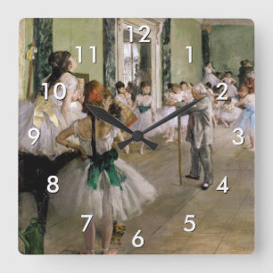 Edgar Degas - The Dance Class Quadratische Wanduhr