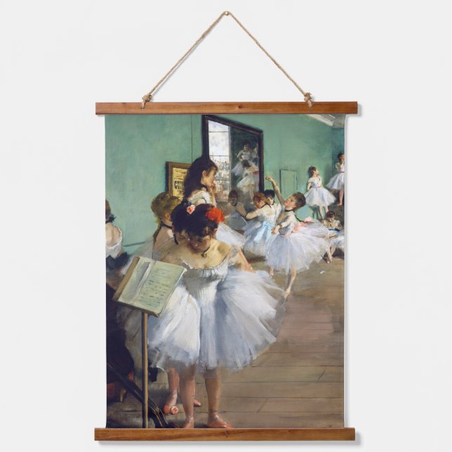 Edgar Degas - The Dance Class Wandteppich Mit Holzrahmen (Vorderseite)