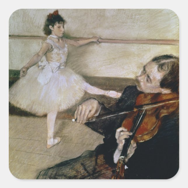 Edgar Degas | The Dance Lesson, c.1879 Quadratischer Aufkleber (Vorderseite)