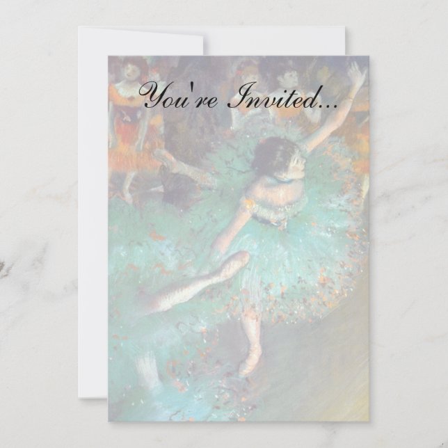 Edgar Degas - The Green Dancers - Ballet Dance Einladung (Vorderseite)