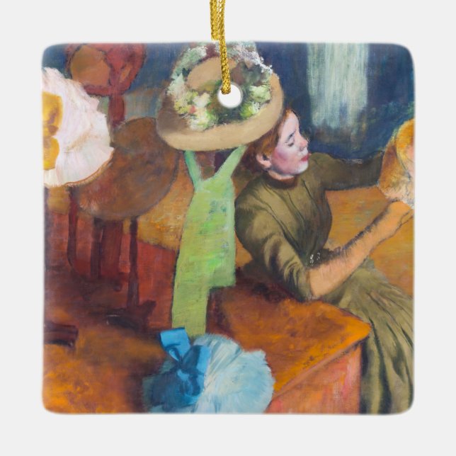 Edgar Degas - The Millinery Shop Keramikornament (Vorderseite)