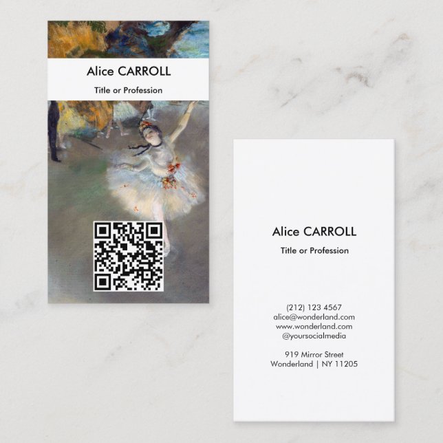 Edgar Degas - The Star - QR Code Visitenkarte (Vorne/Hinten)