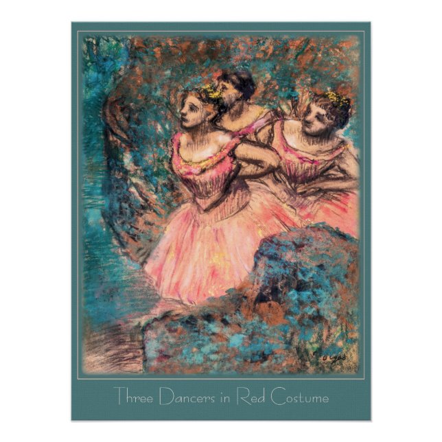 Edgar Degas Three Dancers in Red CC0390 Poster (Vorderseite)