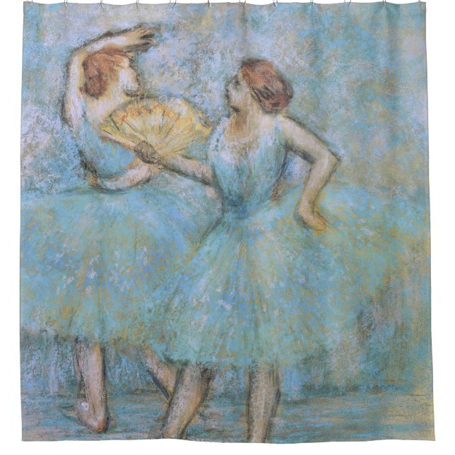 Edgar Degas Two Dancers, pastellblau Duschvorhang (Vorderseite)