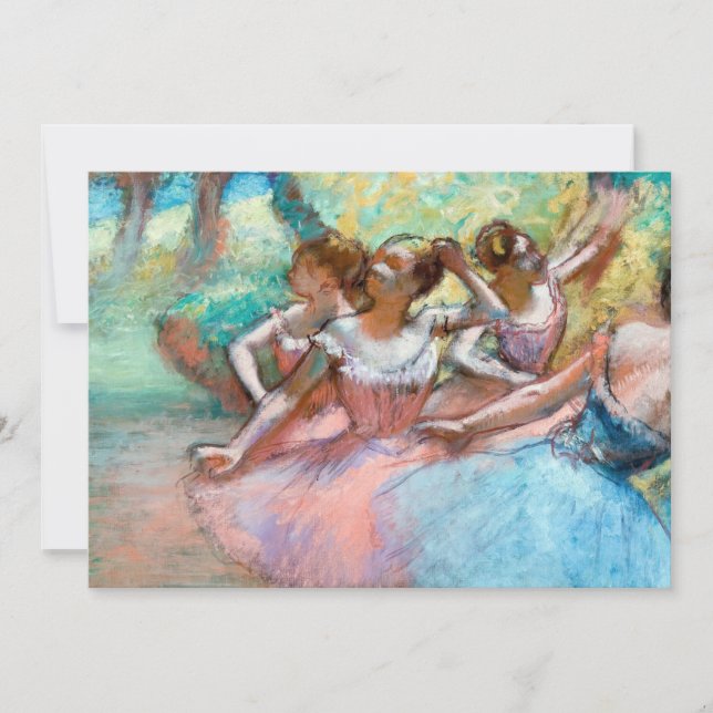 Edgar Degas - Vier Ballerinas auf Bühne Einladung (Vorderseite)
