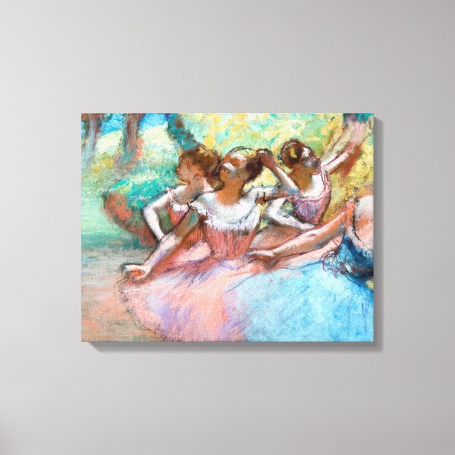 Edgar Degas - Vier Ballerinas auf Bühne Leinwanddruck (Vorderseite)